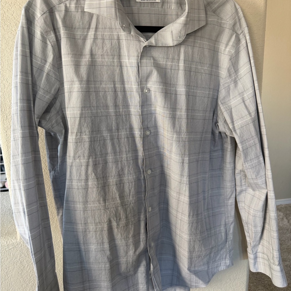 Calvin Klein Light Gray Checkered Shirt